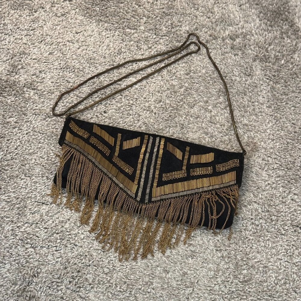 Club Monaco Black / Gold Clutch